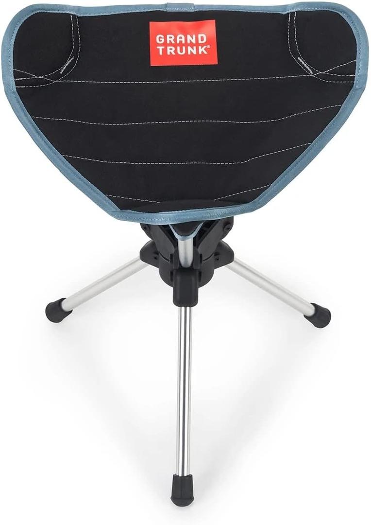 GRAND TRUNK Compass 360 Swivel Camping Stool  Ultra-Light, Foldable & Rotating Travel Chair  Compact & Durable for Outdoors, Hiking, and Fishing  Black