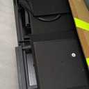 DUMOS TV Stand Dresser for Bedroom with 5 Fabric Drawer,Entertainment Center for 45 inch Television, Media Console Table with Storage, Open Shelf, Adjustable Feet, Living Room Furniture, Black