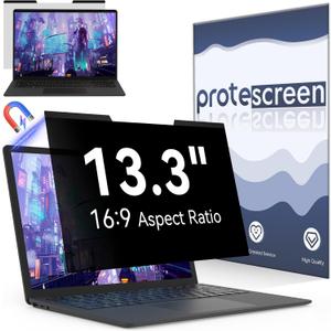 Magnetic 13.3 Inch Laptop Privacy Screen for 16:9 Computer Monitor, Removable Anti Glare Blue Light Filter Protector, 13 In Privacy Shield Compatible with Lenovo Hp Dell Acer Asus Thinkpad Envy Xps