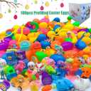 100 Pcs Prefilled Easter Eggs Filled with Novelty Toys,Bright Colorful for Easter Basket Stuffers,Easter Party Favors and Hunt