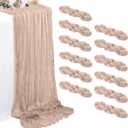 12 Pack Pink Cheesecloth Table Runners 35 x 120 Inch Rustic Boho Gauze Christmas Table Runner for Wedding Arch, Party Decoration, Bridal Shower, Reception, Farmhouse Dining Decor