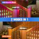 VOLISUN Solar Post Cap Light Outdoor Waterproof: RGB Color Changing - Solar Fence Post Flashing Lights 8 Pack Black for 4x4 x5 x6 WoodenVinyl