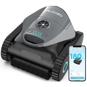 TALOSBO C1 Robotic Pool Cleaner, Wall & Waterline Cleaning, Cordless Pool Vacuum Robot for Inground Pools up to 150㎡, Double Filtration, 180-Min Runtime, 7 Cleaning Modes, App Support