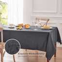 TOSMO 100% French Linen Tablecloth, Washable Farmhouse Rectangle Table Cloth for Kitchen, Dining, Party, Cocktail, Indoor and Outdoor Daily Use(52''x70'',Charcoal Grey)