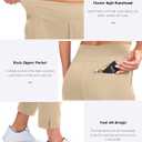 YYV Women's Golf Pants Stretch Work Ankle Pants High Waist Dress Pants with Pockets for Yoga Business Travel Casual (Beige, XXL)