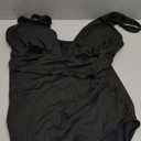 Eomenie Women's One Piece Swimsuit Ribbed Tummy Control Bathing Suit V Neck Slimming 1 Piece Swimwear.XL