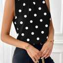 Samefar Womens Summer Tank Tops Pleated Crewneck Casual Loose Chiffon Blouses Sleeveless Tops Business Work Shirts (XXL, Black)