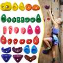 32 PCS Rock Climbing Wall for Kids,Rock Wall Climbing Holds,Adults Climbing Wall Grip Kits Holds Up to 230 lbs for Outdoor Indoor Home Playground Climbing Wall Holds