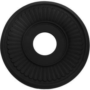 Hedume Black Ceiling Medallion, 13 1/5" OD x 3 2/5" ID PU Decorative Home Lighting Ceiling Cover Plate for Light Fixtures and Ceilings Fans