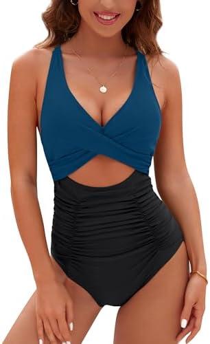 Blooming Jelly Womens One Piece Swimsuits Push Up Tummy Control Bathing Suit Cutout Ruched Slimming Swim Suits 2025, M Blooming Jelly Womens One Piece Swimsuits Push Up Tummy Control Bathing Suit Cutout Ruched Slimming Swim Suits 2025, M