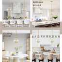12" Gold Pendant Lights 2 Pack Glass Globe Pendant Light Fixture Bedroom Mid Century Modern Pendant Lighting Brass Pendant Light for Kitchen Island Bedroom Living Room (Bulb Incl.)