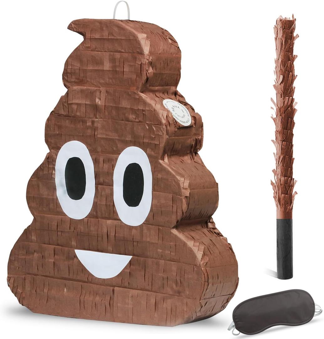 Poop Pinata Funny Kids Birthday Fiesta Decorations Party Favors for Birthday Anniversary Celebration Cinco de Mayo Fiesta Supplies