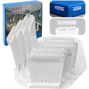 Upgrade 4Pcs Bed Sheet Holders for Corners, Lock Sheet Holders, Fitted Sheet Holders Keep Sheets Firm & Tight,Durable Heavy Duty Bed Sheet Clips, Sheet Locks, Sheet Fasteners Clips No More Loose Sheet