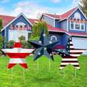 Pickmesh 3 Pcs Metal Memorial Day Yard Signs 27.8'' H Garden Stakes Outdoor Waterproof Patriotic Lawn Signs for 4th of July Independence Day 250th Anniversary Patio Walkway Pathway Decorations