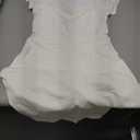 QINSEN Womens Square Neck Tennis Dress Short Sleeve Built in Shorts Golf Athletic Dress with Pockets (Small, White)