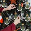 Veemoon Christmas Drink Balls, 250ml Clear Ornament Balls 10pcs Fillable Booze Ball Christmas Tree Ornament Water Bottle Bulb Juice Bottle Xmas Hanging Pendant Ball for Holiday Favor Golden
