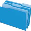Pendaflex Two-Tone Color File Folders, Legal Size, Blue, 1/3 Cut, 100/BX (153 1/3 BLU)