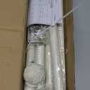 Antique White Curtain Rods for Windows 72 to 144 Inch, Adjustable Vintage Decorative 1'' Long Heavy Duty Curtain Rod, Rustic Farmhouse Drapery Pole Set with Boho Netted Texture Flower Finials