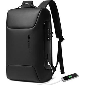 BANGE Anti Theft Backpack,Smart Work Backpack with USB Charging Port, Business Laptop Fit for 15.6 INCH Laptop (one pocket, Black)