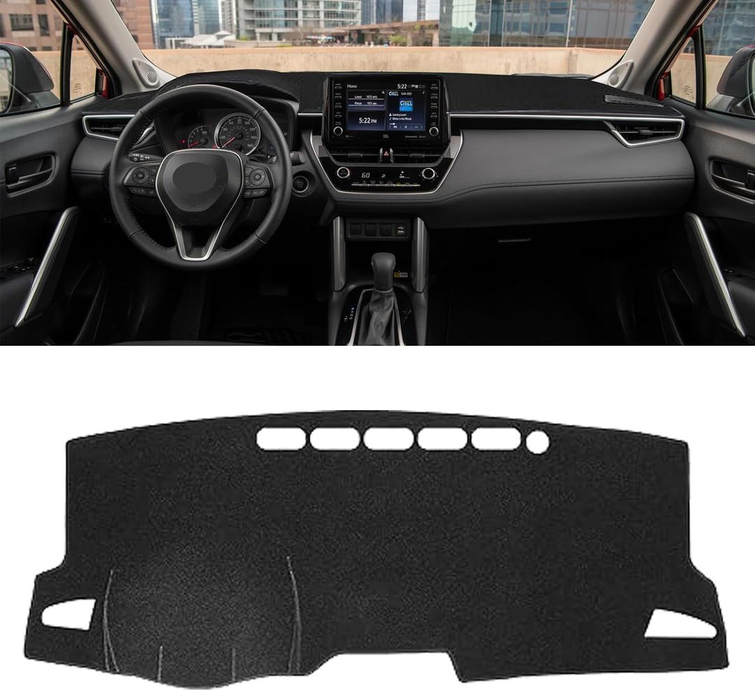 Dash Cover for 2022-2025 2026 Toyota Corolla Cross Accessories,Polyester Dashboard Cover for Corolla Cross, Non-Slip Dash Mat No Glare UV Rays Protector Dash Pad