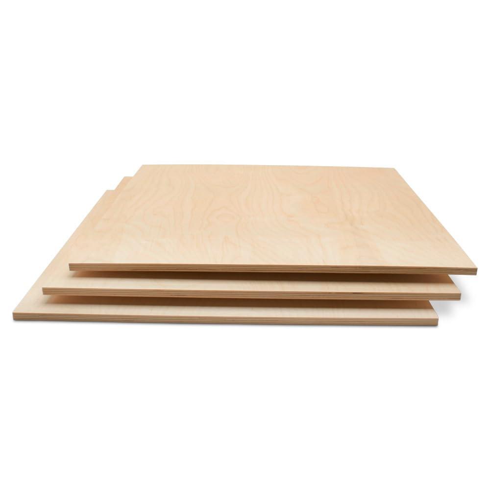 Baltic Birch Plywood 24 x 24 x 1/2 Inch - 12 mm Craft Wood, Pack of 2 B/BB Grade, Stronger Than Basswood or Balsa, Perfect for Laser, CNC Cutting, Wood Shelves by Woodpeckers