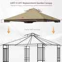Replacement Gazebo Canopy, 10 x 12 FT Durable Outdoor Roof Cover Fits Regency II Patio Gazebo L-GZ798PST, A101004104, A101004105 (Khaki)