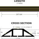 20Ft Cord Covers for Wires on Floor, 3-Channel Floor Cord Cover with Anti-Slip Base & Yellow Warning Strips, Extension Cord Covers for Floor, Ideal for Home, Office, Outdoor Use