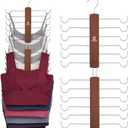 ZEDODIER Tank Top Hanger，2 Pack Wooden Bra Organizer for Closet, 12 Storage Capacity, Top 360° Rotation, Hanging Space Saving Hook for Tank Tops, Sport Bras, Camisoles, Lingeries, Vintage