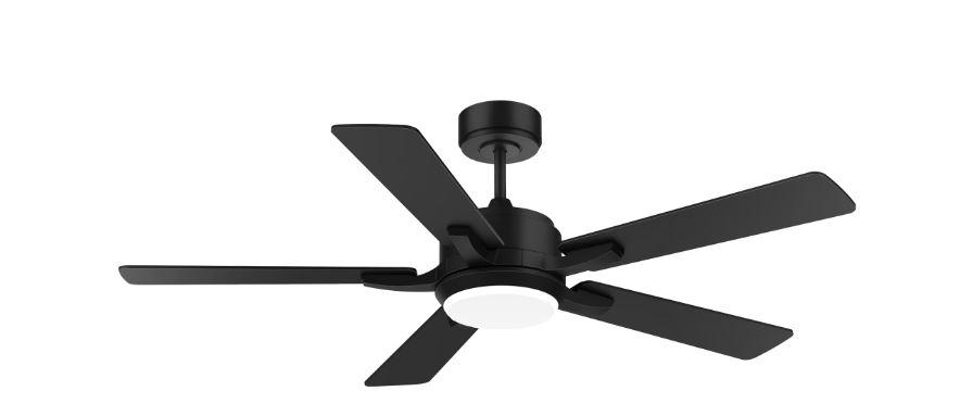 Ceiling Fans with Lights, 52 Inch Ceiling Fans with Lights and Remote, 5-Speeds Noiseless Reversible DC Motor, 5CCT, Modern Ceiling Fan for Farmhouse Bedroom Patio, Black