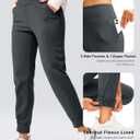 SANTINY Women's Fleece Lined Joggers Water Resistant High Waisted Thermal Sweatpants Winter Pants Hiking Running Pockets (Gray, S)