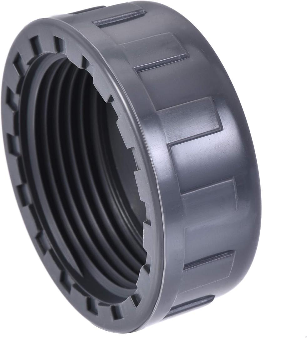 uxcell 1-1/4PT Pipe Fitting Cap, PVC Round Female Thread Hose Connector, for Garden and Outdoor Water Pipes End, Gray