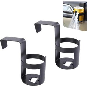 2 PCS Car Door Cup Holder, ABS Car Window Cup Holder, Portable Automotive Beverage Mount, Universal for Most Vehicles (Black #01)