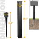 Heavy Duty Mailbox Post, 43" In-Ground Mounting Post for Use with Mailbox (Black)