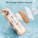 [CD Ring & Curly Wave Edge] for iPhone 15 Pro Case, 2025 Upgraded [Full Camera Protection] [Compatible with MagSafe] Plating Soft Non-Yellowing Clear Case for 15 Pro 6.1 " Men Women ,Titanium Gold