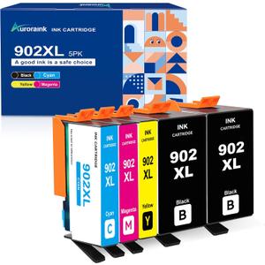 902XL Ink cartridges for HP Printers Replacement for HP 902 902XL Ink cartridges Combo Pack 5 Pack for Officejet Pro 6978 6968 6970 6958 6960 6975 6954 6962 Printer