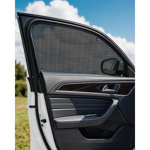 LazBlinds Car Side Window Shades, 2 Pack, 31" L x 28" W | Suction Cup Mounted, Mesh Fabric Sunshade, Anti-Glare & UV Protection, Universal Fit for Most Vehicles