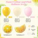 Lemon Balloon Arch, Pink and Yellow Balloon Arch Kit with Pastel Yellow Light Pink Foil Balloons for Lemon Baby Shower Bridal Shower Birthday Party Decorations