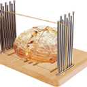 Wooden Bread Slicer for Homemade Bread, Bread Boards with Adjustable Width, Stainless Steel Slicing Guide & Beechwood Board, Foldable Bread Cutter for Bread Cake Toast Sourdough Rounds Bagels