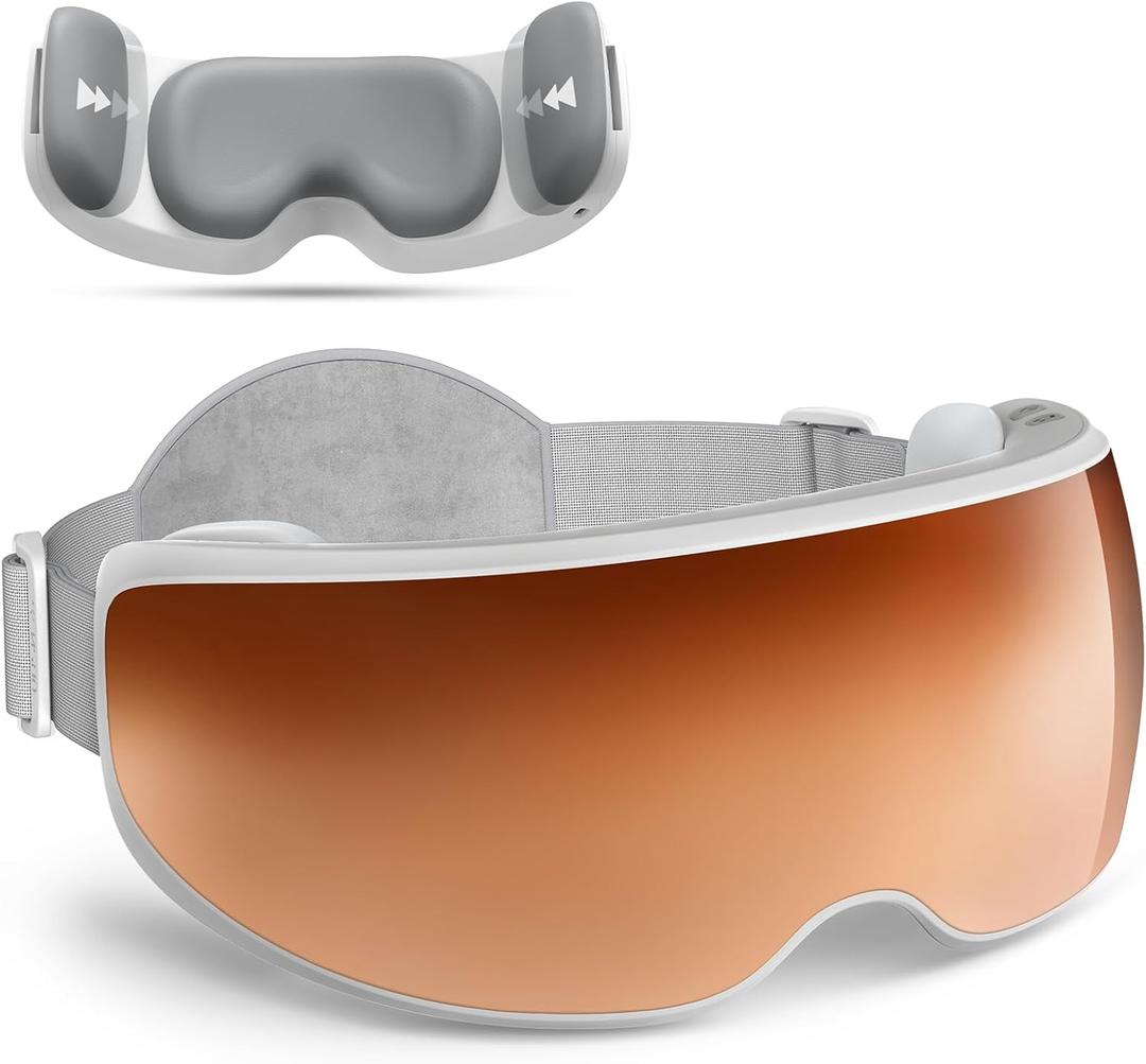 RENPHO Eyeris Calina Eye Temple Massager for Migraines Voice Control, FSA Eligible HSA, Birthday Day Gifts for Women Men, Slidable Temple Massage Cushions, Heated Eye Mask