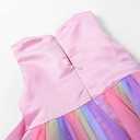Uhnice Little Girl's Sequin Sleeveless Mesh Rainbow Dress for Wedding Party size 9-10Y
