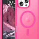 4 x Magnetic for iPhone 16 Pro Max Case, [Compatible with Magsafe] [Translucent Matte] Slim Shockproof Women Men Girls Protective Phone Case for iPhone 16 Pro Max 6.9 inch, Hot Pink