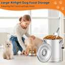 Stainless Steel Dog Food Storage Container,30LB/35LB Airtight Dog Food Storage Container with Lid to Keep Fresh,Easy Clean Large Pet Food Storage Container with Scoop for Cat Food,Chicken Feed,Rice
