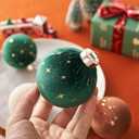 Christmas Ball Ornaments, 15 Pcs Ornaments with Velvet, Multicolor Xmas Decorations for Christmas Tree Holiday Decor (Green & Khaki)