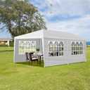 10x20 Party Tent, Outdoor Tents for Parties, Wedding Tent with 4 Removable Sidewalls, Gazebo Shelter with Stakes & Ropes for Outdoor Wedding Party