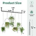 Plant Hanger Indoor with 6 Hanging Chains Hanging Planters for Indoor Plants Hanging Plant Holder Window Plants Rod Black Metal Shelves(70.8 Inch Pot not Included
