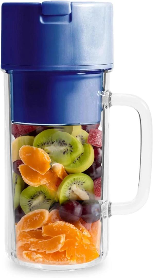 New Bottle Blender Portable Juicer Extractor Electric Mini Juicer Fruit Shake Blender Crushed Ice Lemon Juicer (Blue)