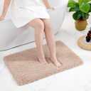 Disolla Beige Bathroom Rug 24x36 - Non-Slip Plush Thick Bath Mat, Highly Absorbent & Ultra Soft Fluffy Floor Mat, Machine Washable for Shower and Tub