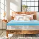 Subrtex Mattress Topper, Memory Foam Mattress Topper, Gel-Infused Memory Foam Topper for Side Stomach Sleepers, Breathable Bed Toppers (3 Inch, Cal King)