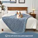 Soft Chunky Knit Blanket, 50X60 In Handmade Thick Chenille Yarn Throw without Shedding & Raveling, Aesthetic & Cozy Home Decor with Couch Sofa Bed, Gift Pack, Airy Blue