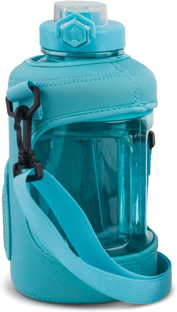 Studio Sport Jug with Neopreme Sleave, Easy-Carry Strap, and Leak-proof Straw Lid - 54 Oz - Riviera